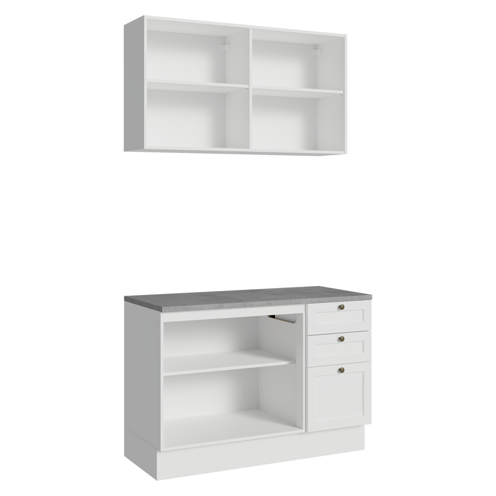 Cocina Compacta 120 cm Vik Blanco 01