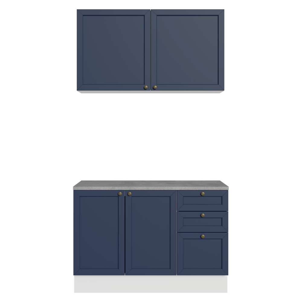 Cocina Compacta 120 cm Vik Blanco/Azul 01