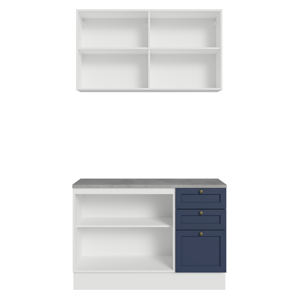 Cocina Compacta 120 cm Vik Blanco/Azul 01