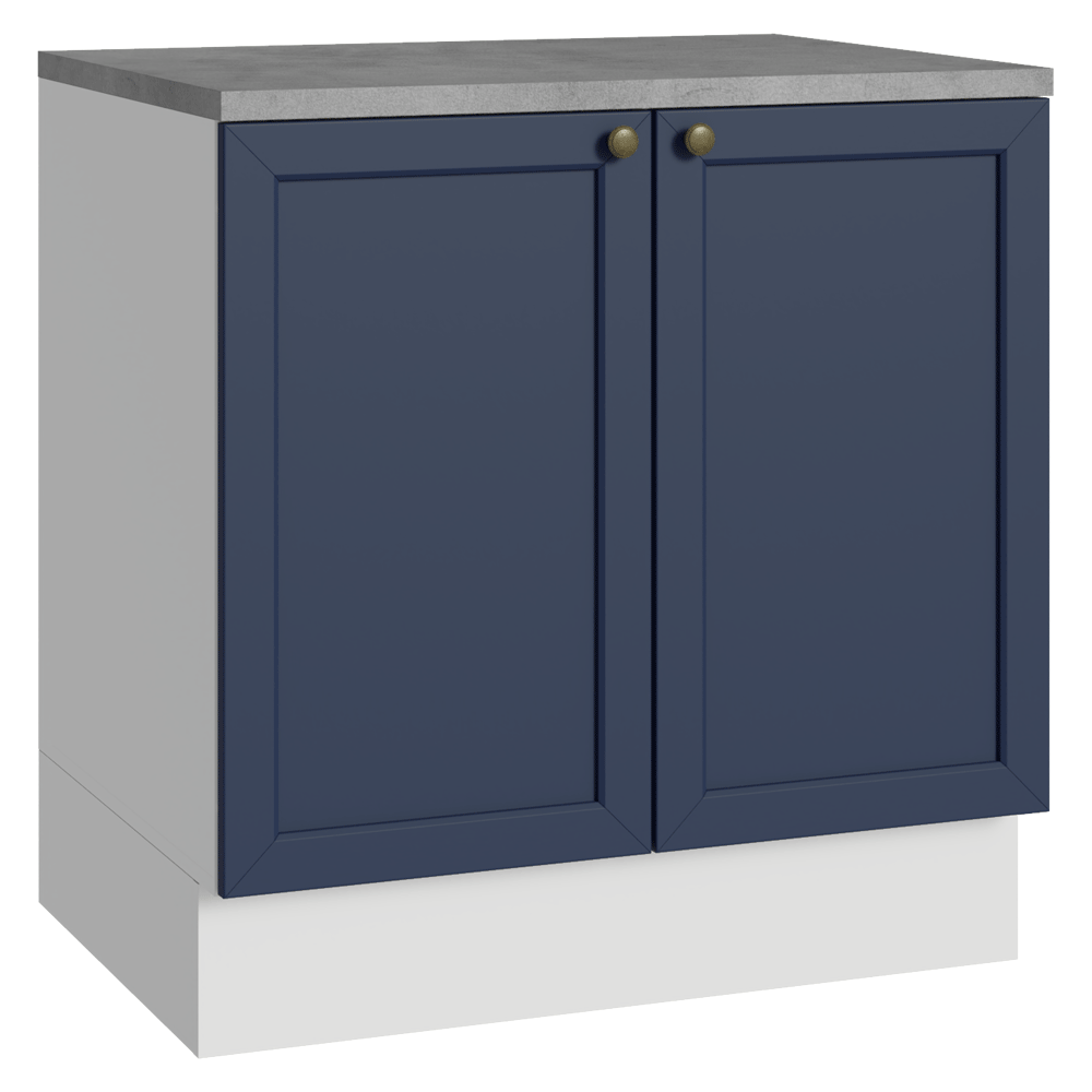 Bajo Mesada de Cocina 80 x 60 cm 2 Puertas (con Mesada) Blanco/Azul Vik Madesa
