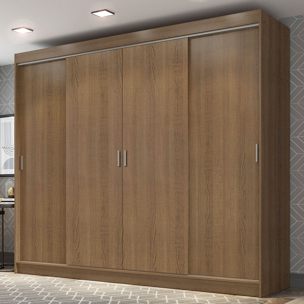 Placard Ropero Matrimonial Madesa Austin 4 Puertas Corredizas 3 Cajones Marrón