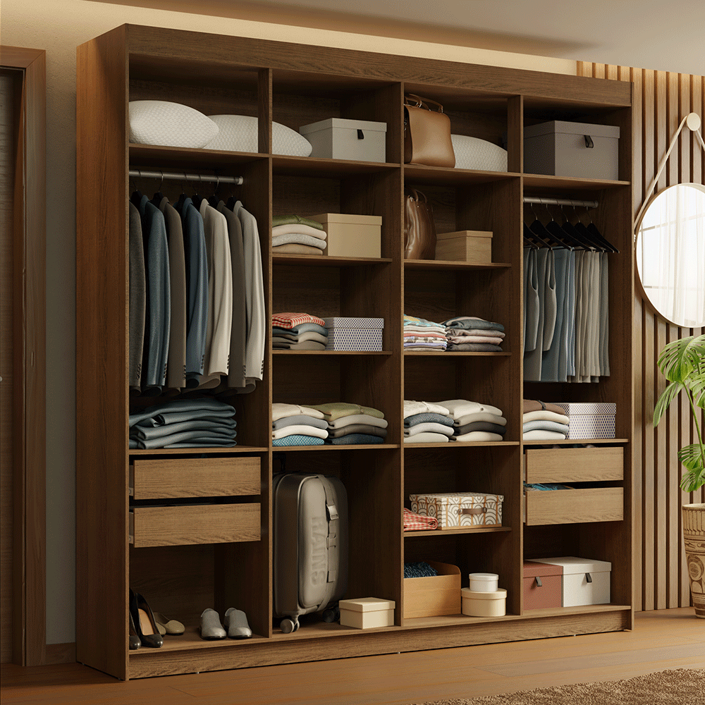 Placard Closet 4 Cajones 216 cm Marrón Venus Madesa