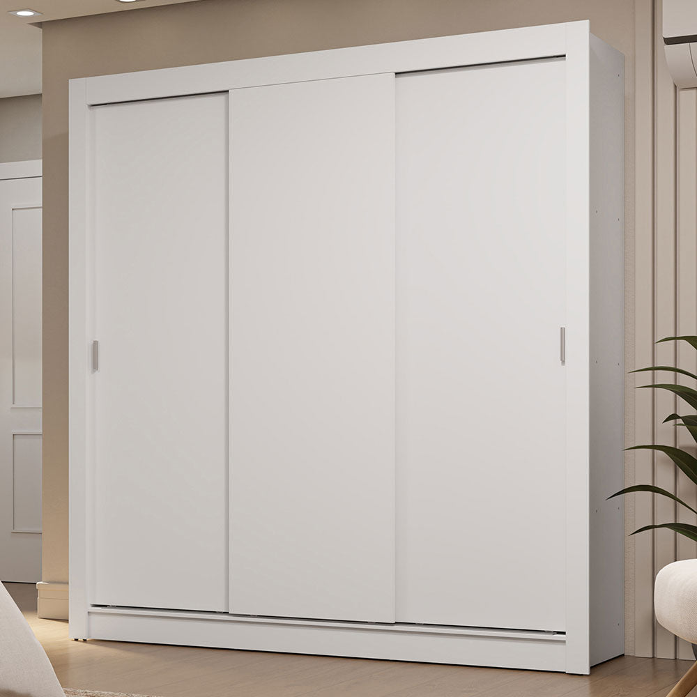 Placard Matrimonial 3 Puertas Corredizas 2 Cajones Blanco Sublime
