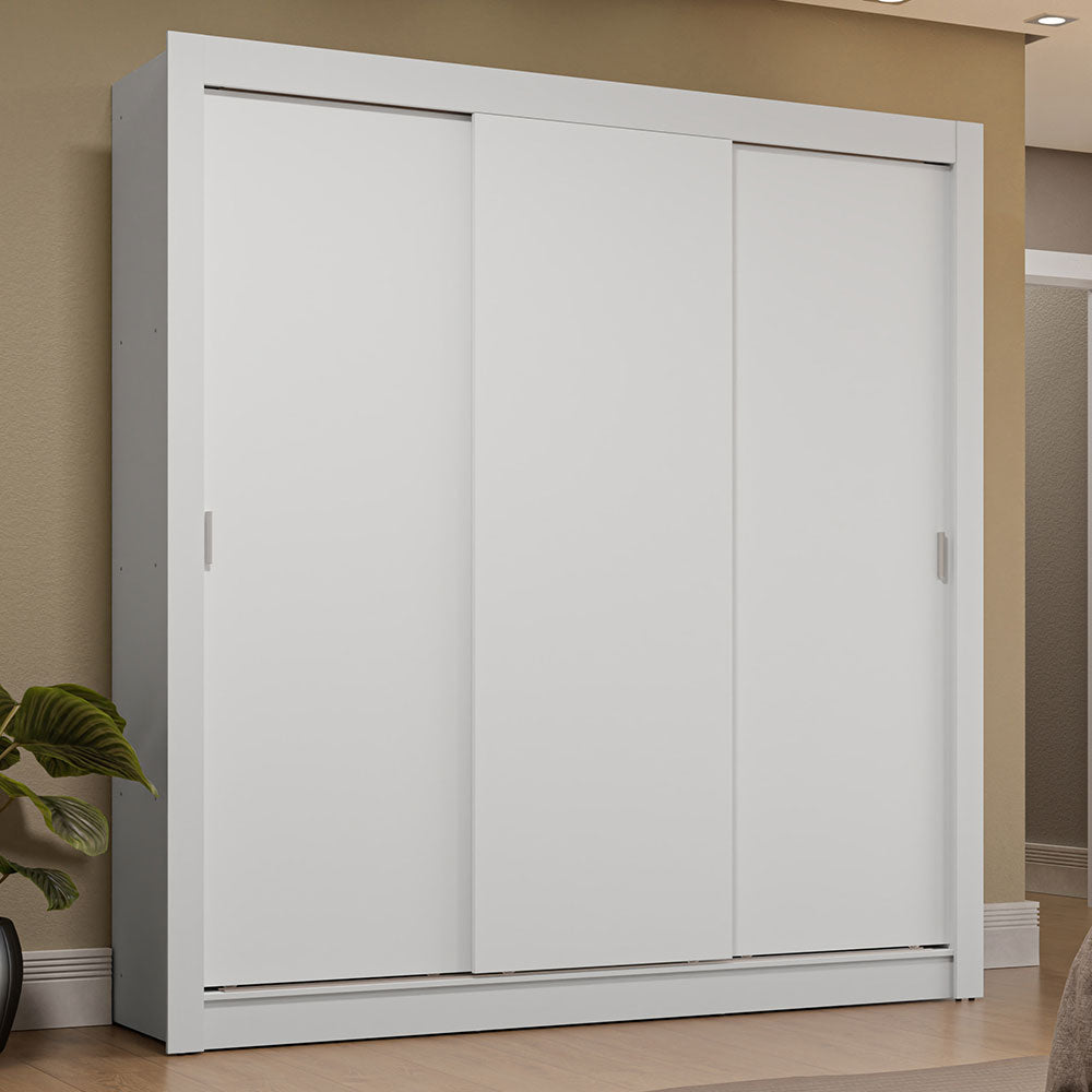 Placard Matrimonial 3 Puertas Corredizas 4 Cajones Blanco Sublime Plus