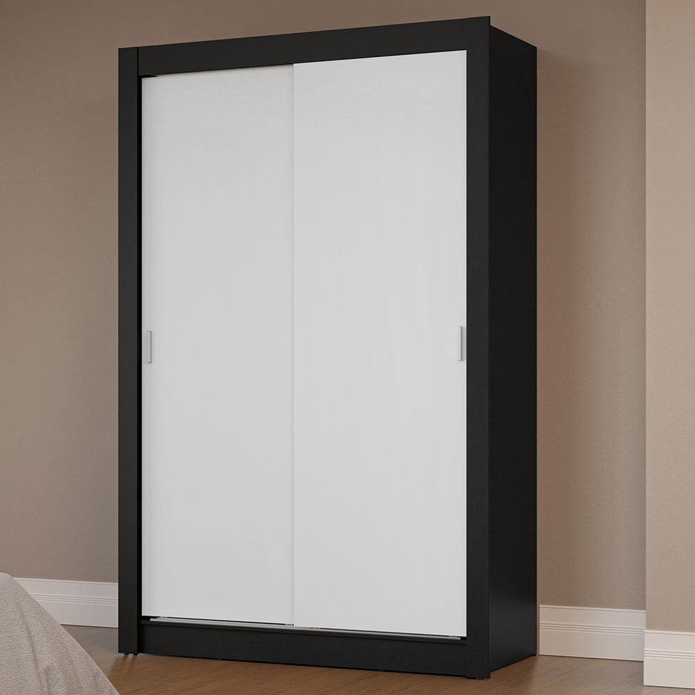 Placard 2 Puertas Corredizas Negro/Blanco Milano