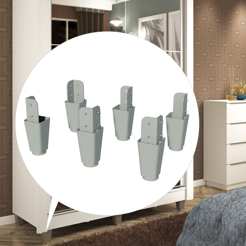 Kit con 6 Patas de PVC para Placard Luke, Denver e Dallas Madesa