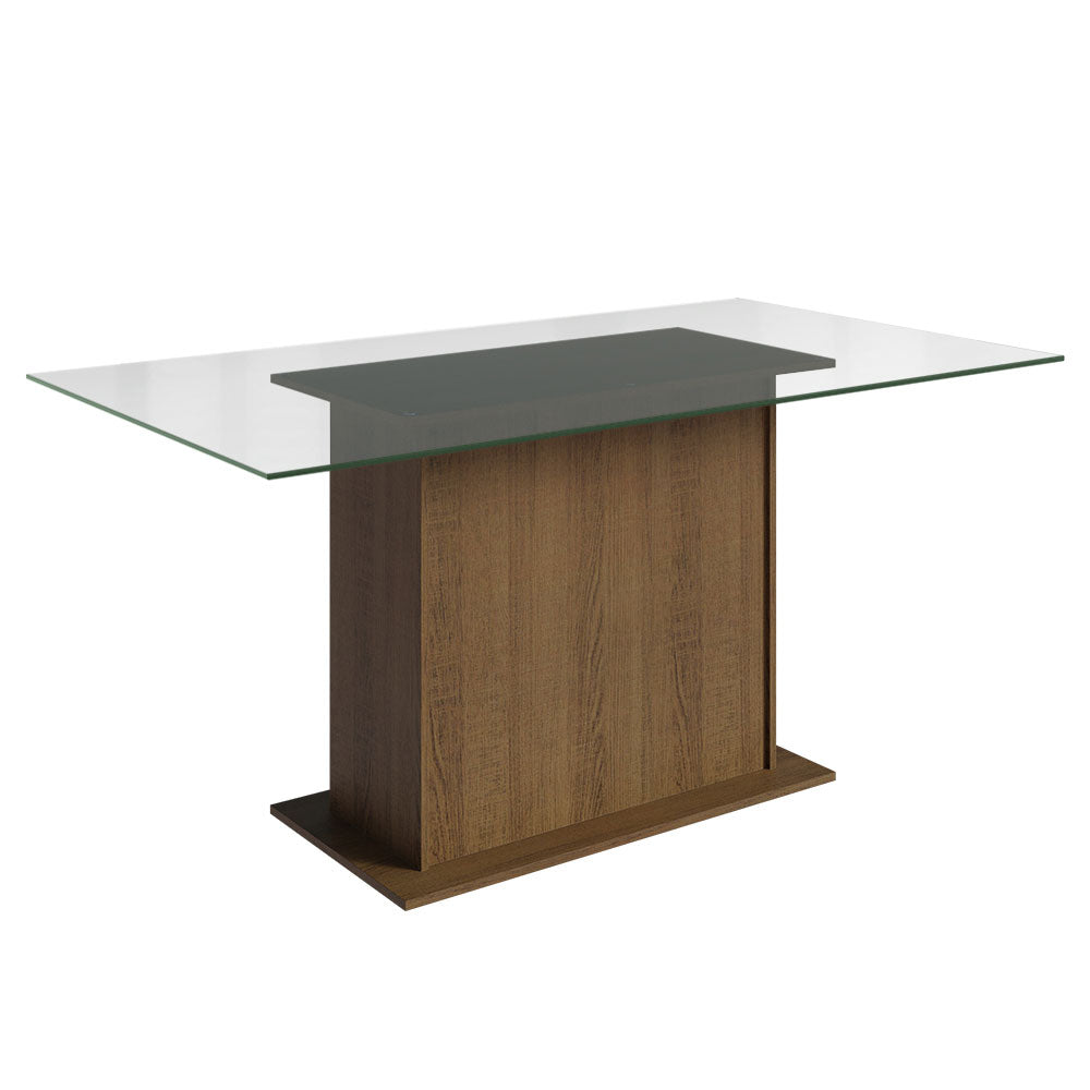 Mesa De Comedor Madesa con Tapa de Vidrio 5251A Marrón
