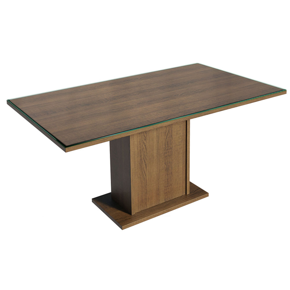 Mesa De Comedor Rectangular con Tapa de Vidrio Marrón 5275 Madesa