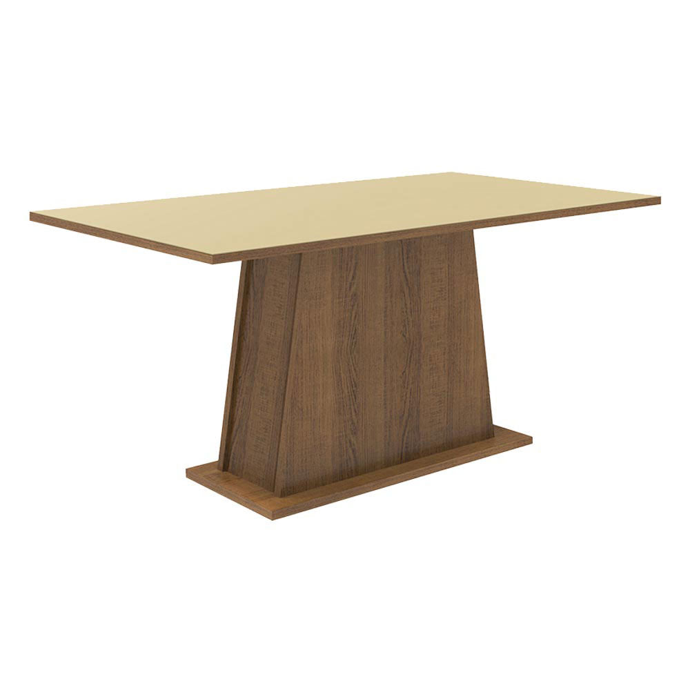 Mesa de Comedor Rectangular con Tapa de Madera 5364 - Marrón/Crema