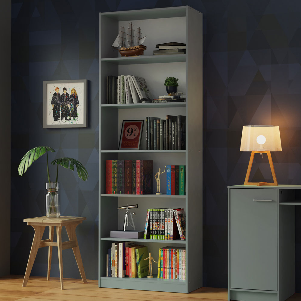 Biblioteca Organizador Madesa 6908 con 6 Nichos Gris