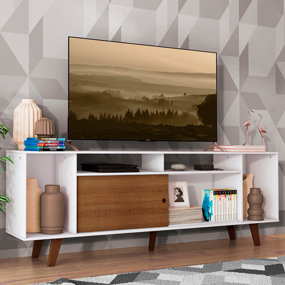 Rack para TV hasta 65 Pulgadas Madesa Cancun con Patas Blanco/Marrón