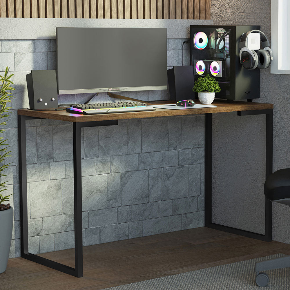 Mesa de Escritorio Industrial 120cm Marrón Madesa