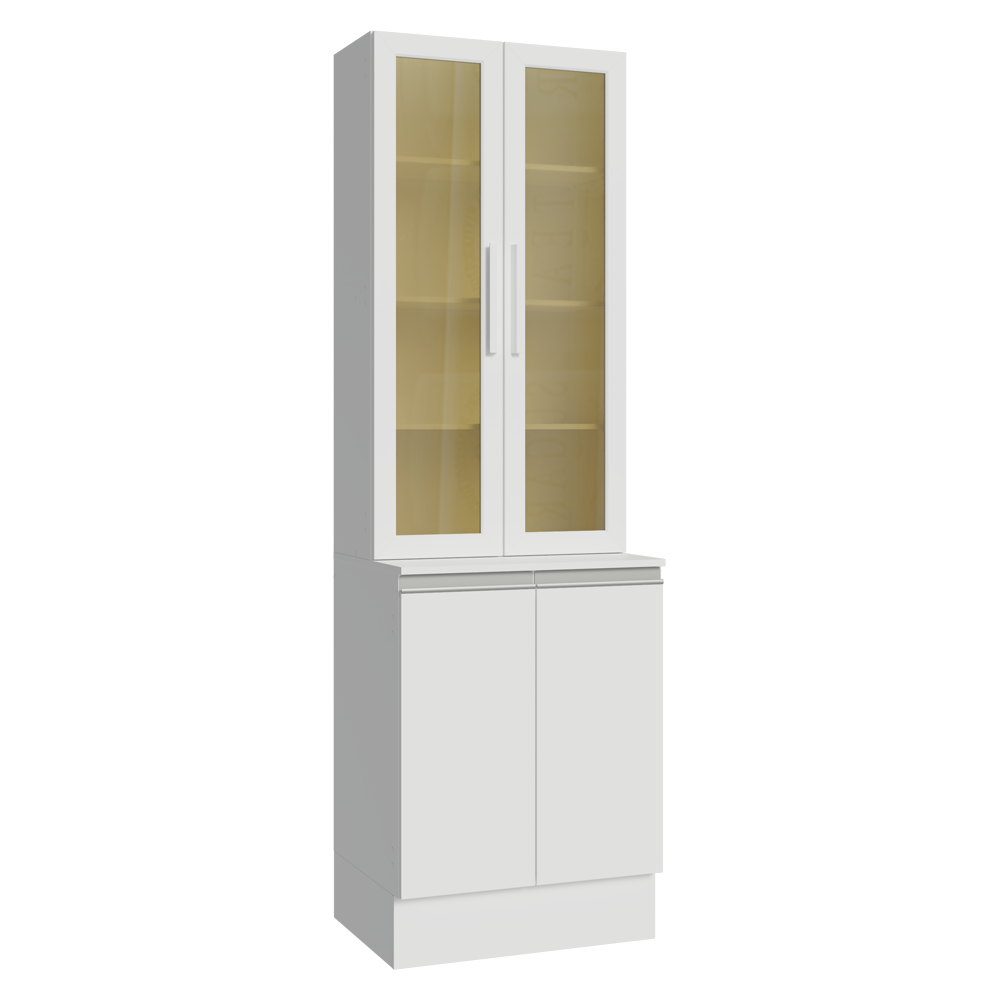 Kit Bajo Mesada + Cristalero 60 cm Smart 100% MDF Blanco