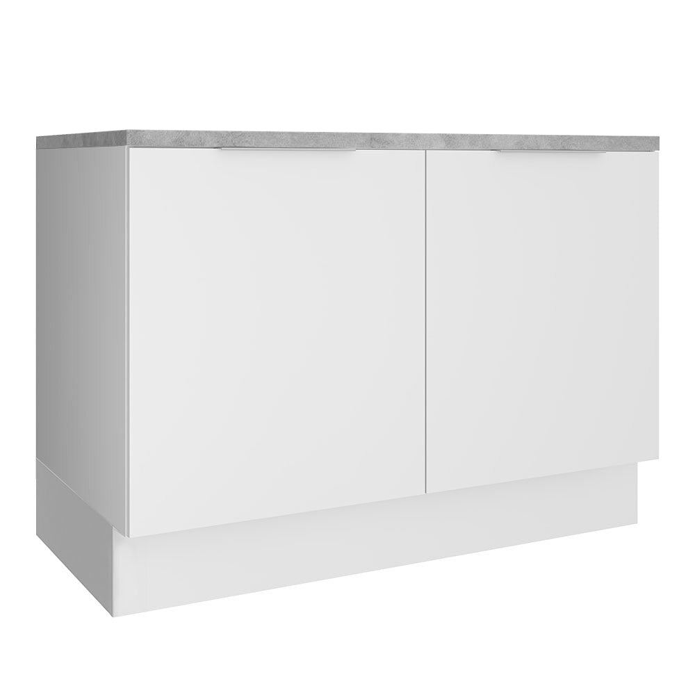 Bajo Mesada Cocina 120 x 60 cm 2 Puertas (Con Mesada) Blanco Stella Madesa
