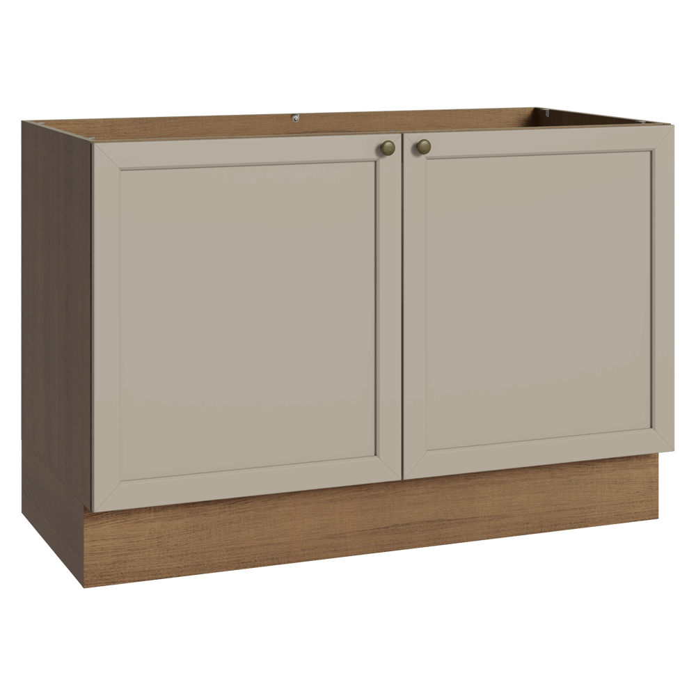Bajo Mesada Cocina 120 x 60 cm (Sin Mesada) Marrón/Crema Vik Madesa