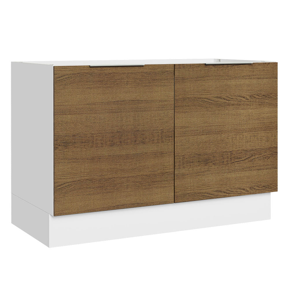 Bajo Mesada Cocina 120 x 60 cm 2 Puertas (Sin Mesada) Blanco/Marrón Stella Madesa