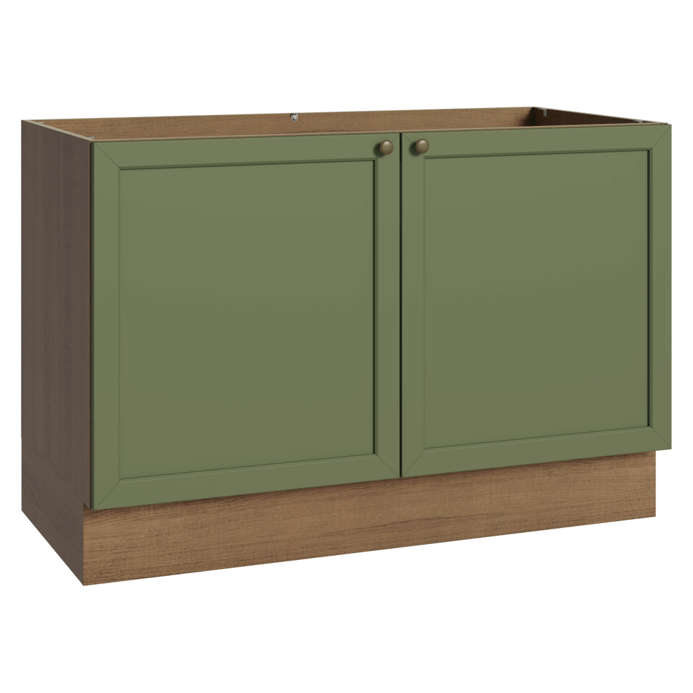 Bajo Mesada Cocina 120 x 60 cm (Sin Mesada) Marrón/Verde Vik Madesa