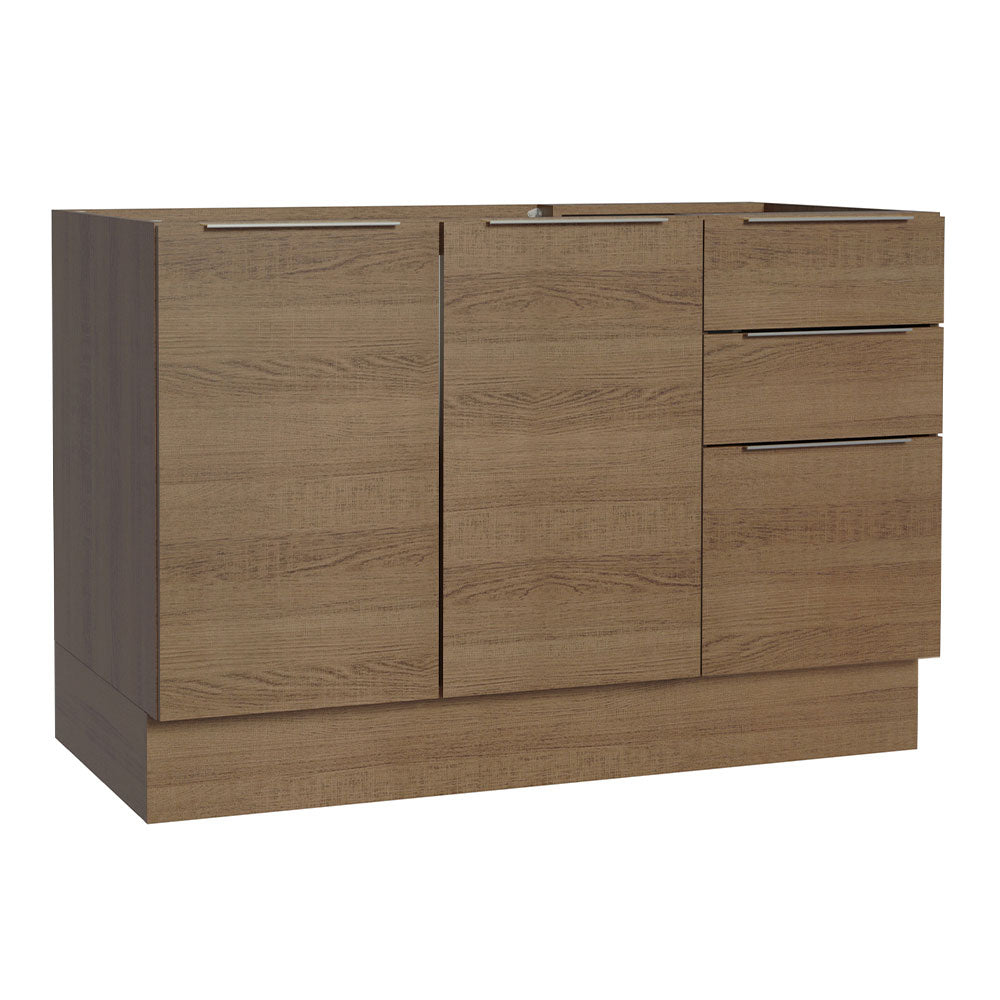 Bajo Mesada Cocina 120 x 60 cm 2 Puertas e 3 Cajones (Sin Mesada) Marrón Stella Madesa
