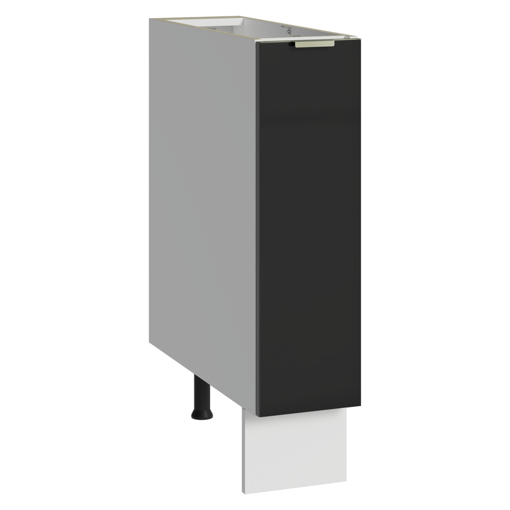 Especiero 20 cm X 60 cm, 1 puerta (Sin Mesada) Blanco/Negro Lux Madesa