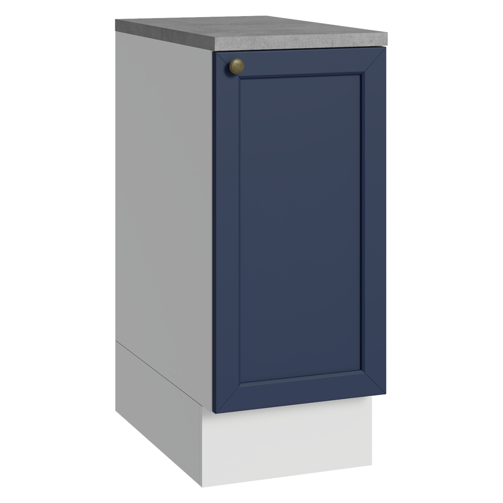 Bajo Mesada de Cocina 35 x 60 cm 1 Puerta (con Mesada) Blanco/Azul Vik Madesa