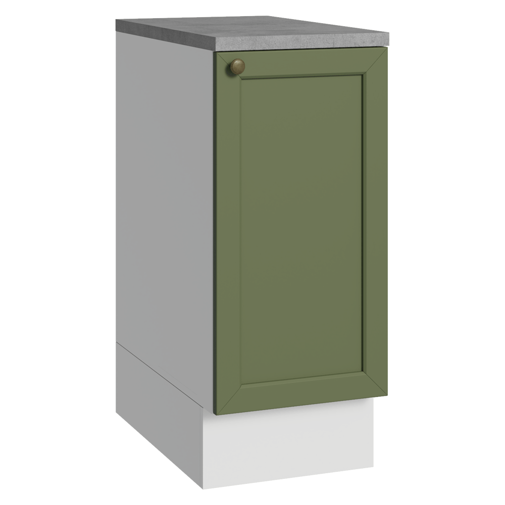 Bajo Mesada de Cocina 35 x 60 cm 1 Puerta (con Mesada) Blanco/Verde Vik Madesa