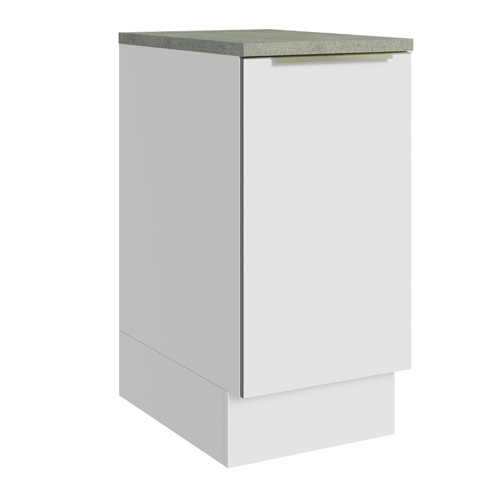 Bajo Mesada Cocina 40 x 60 cm 1 Puerta (Con Mesada) Blanco/Blanco Aterciopelado Lux Madesa
