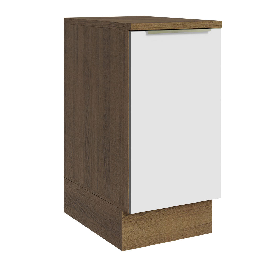 Bajo Mesada Cocina 40 x 60 cm 1 Puerta (Con Mesada) Marrón/Blanco Aterciopelado Lux Madesa
