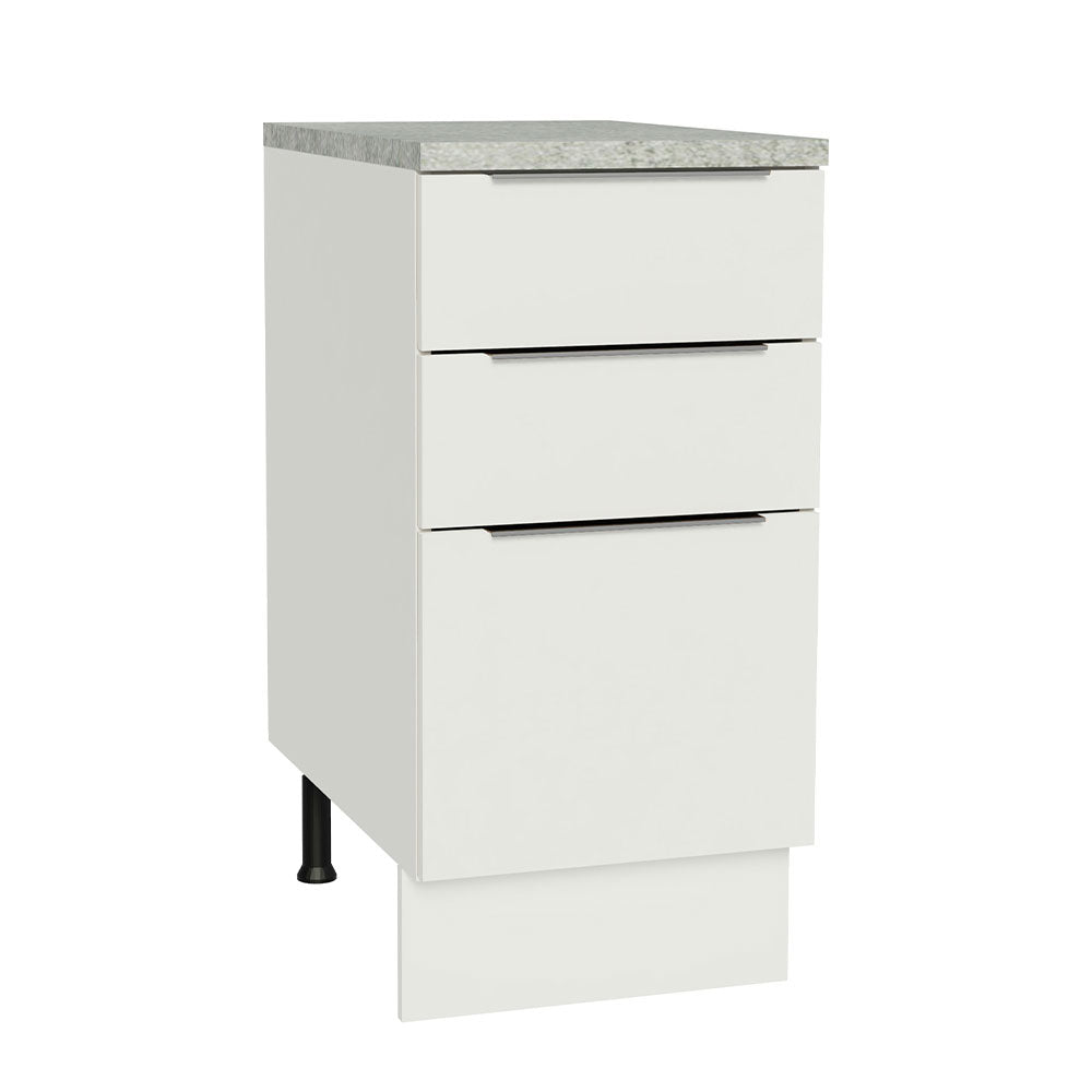 Bajo Mesada Cocina 40 x 60 cm 3 Cajones (Con Mesada) Blanco Stella Madesa