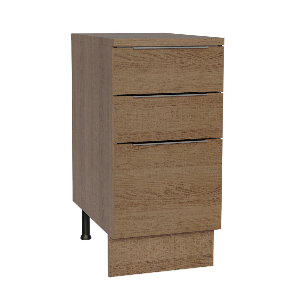 Bajo Mesada Cocina 40 x 60 cm 3 Cajones (Con Mesada) Marrón Stella Madesa