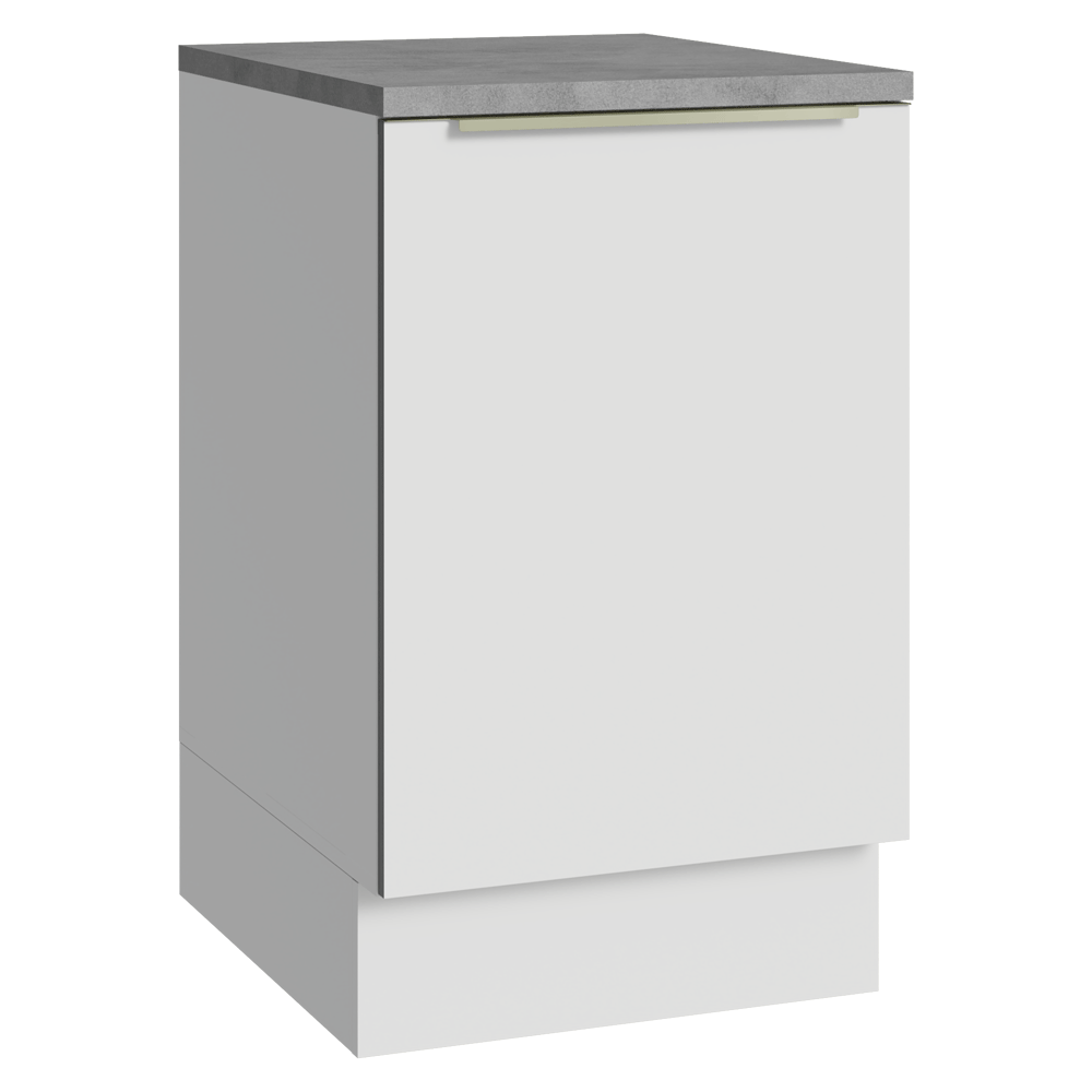 Bajo Mesada 50cm X 60 cm, 1 Puerta (Con Mesada) Blanco aterciopelado Lux Madesa