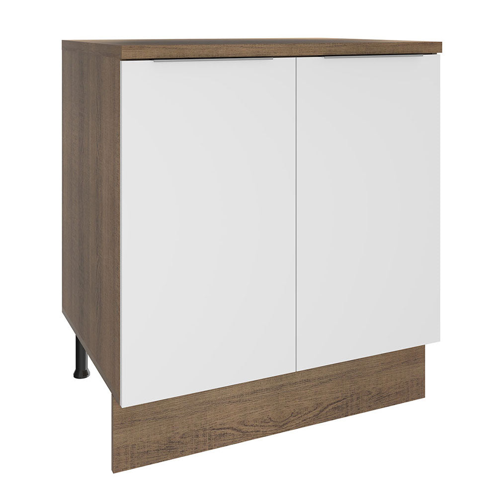 Bajo Mesada 70 cm x 60 cm, Sin cajones 2 Puertas Stella Marrón/Blanco