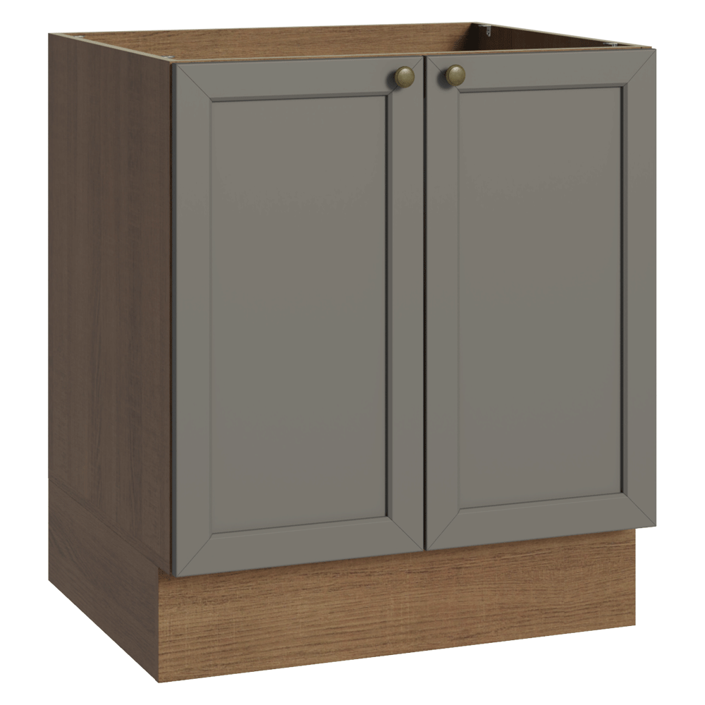 Bajo Mesada de Cocina 70 x 60 cm 2 Puertas (Sin Mesada) Marrón/Gris Vik Madesa