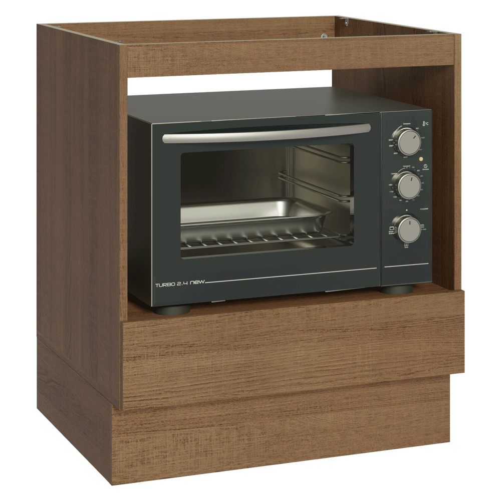 Bajo Mesada para Horno/Microondas 70 x 60 cm 1 Cajón (Sin Mesada) Marrón Madesa