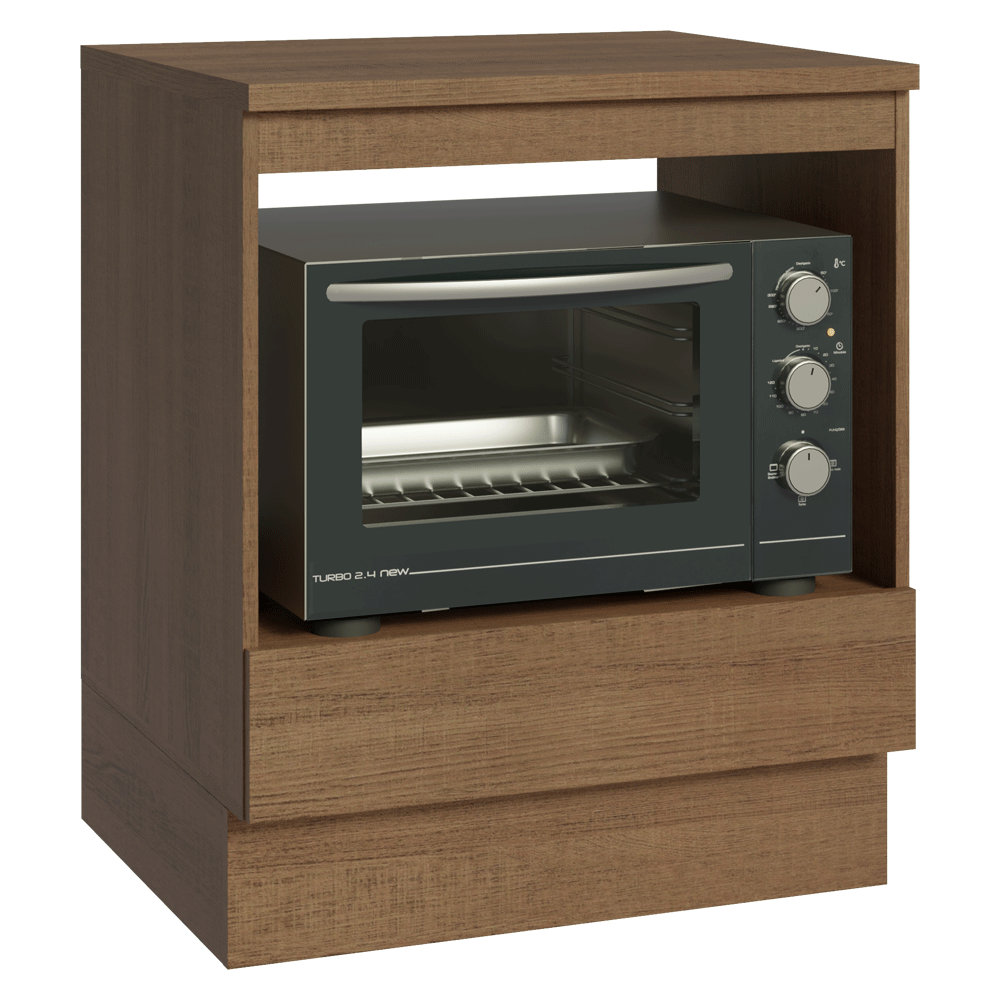 Bajo Mesada para Horno/Microondas 70 x 60 cm 1 Cajón (Con Mesada) Marrón Madesa