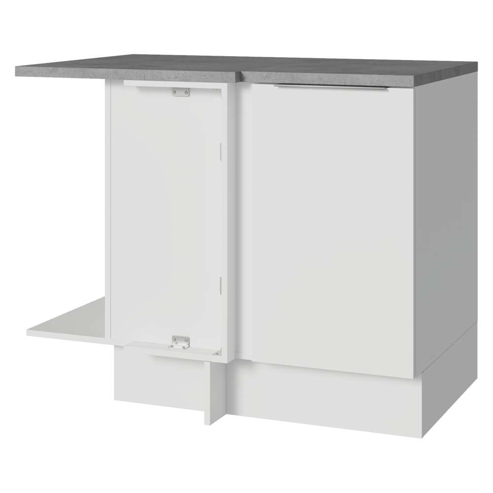 Bajo Mesada Cocina Esquinera 1 Puerta 60 cm Profundidad (Con Mesada) Blanco Stella Madesa