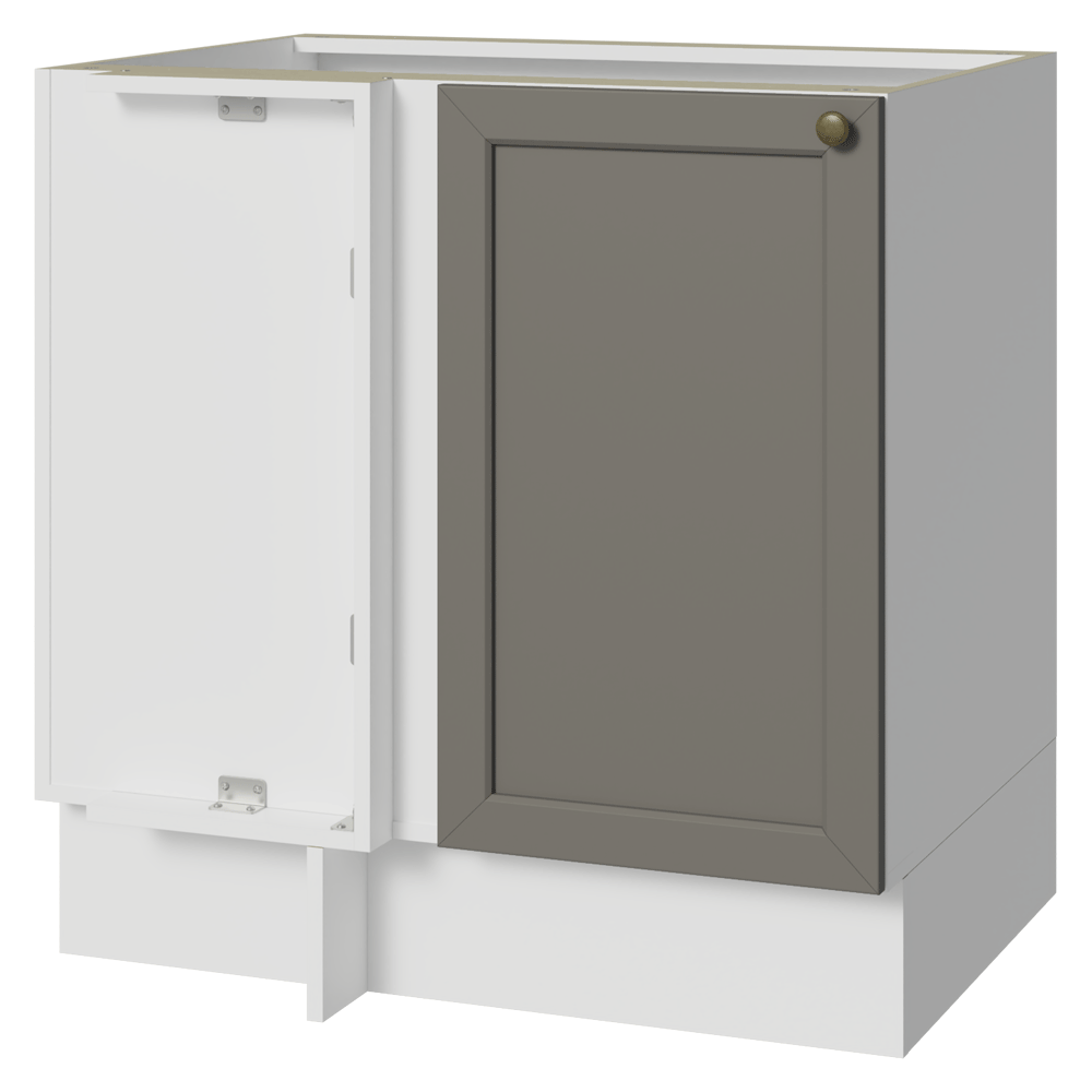 Bajo Mesada Esquinero 102 cm x 64 cm (Sin Mesada) Blanco/Gris Vik Madesa
