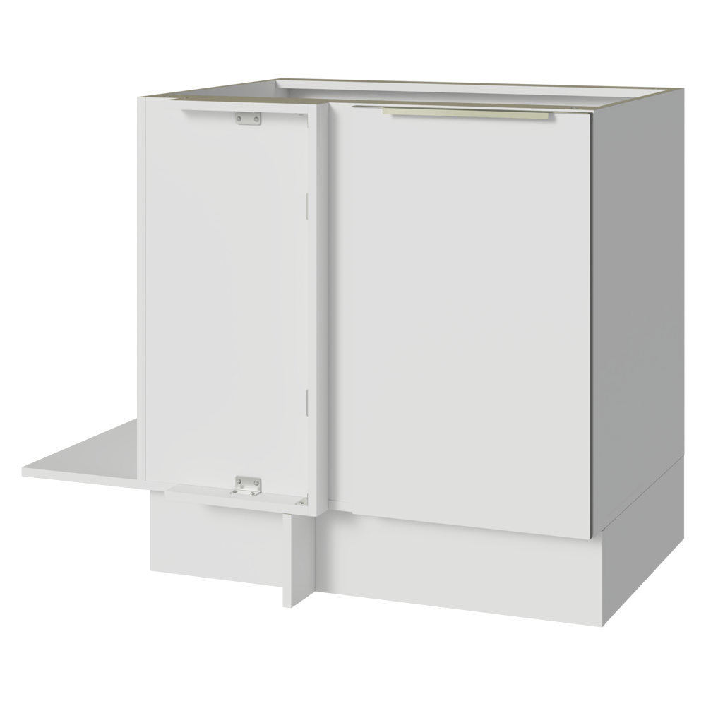 Bajo Mesada Cocina Esquinera para línea de 60 cm de Profundidad 1 Puerta (Sin Mesada) Blanco/Blanco Aterciopelado Lux Madesa