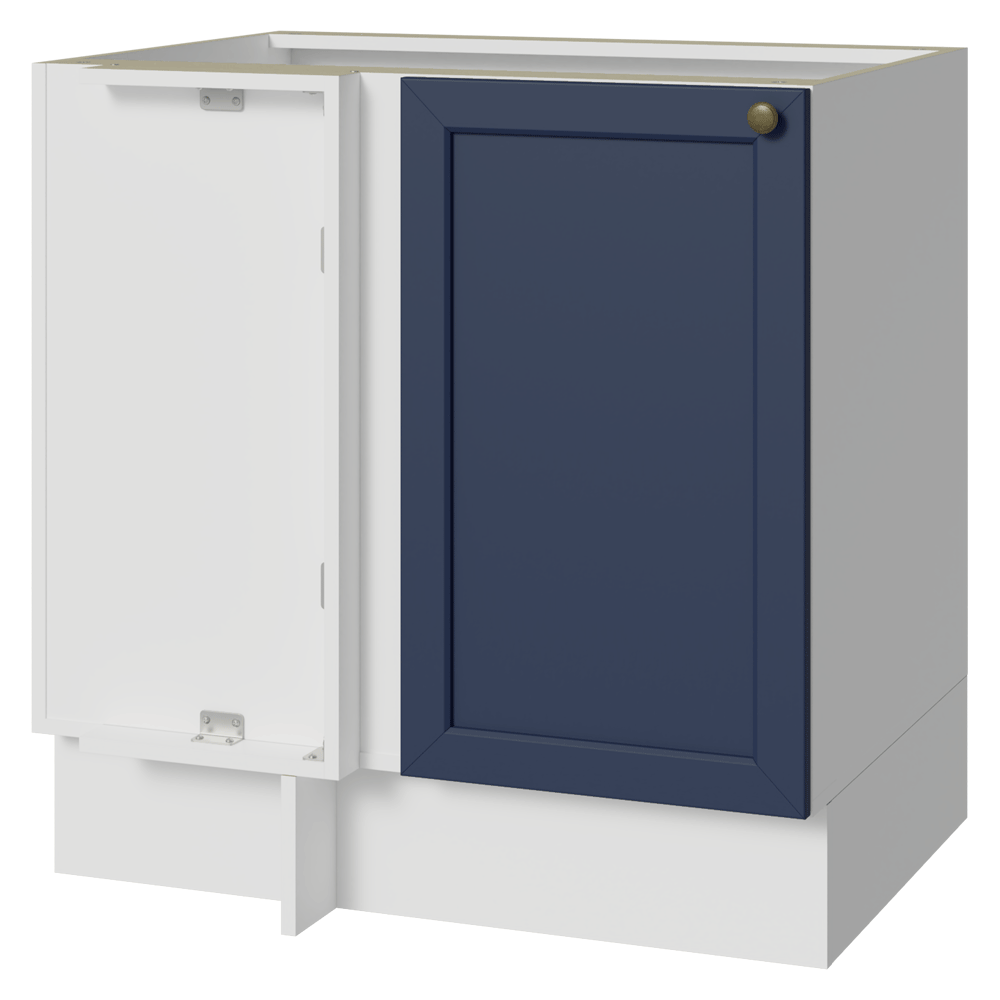 Bajo Mesada Esquinero 102 cm x 64 cm (Sin Mesada) Blanco/Azul Vik Madesa