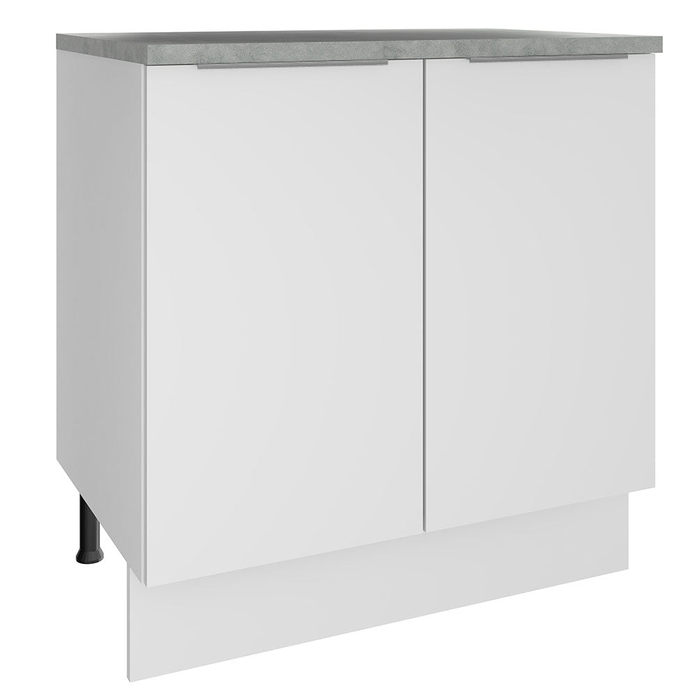 Bajo Mesada Cocina 80 x 60 cm 2 Puertas (Con Mesada) Blanco Stella Madesa