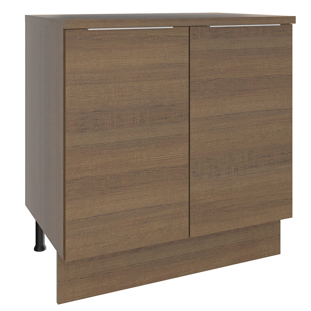 Bajo Mesada Cocina 80 x 60 cm 2 Puertas (Con Mesada) Marrón Stella Madesa