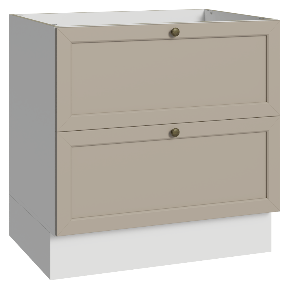 Bajo Mesada 80 x 60 cm 2 Cajones (Sin Mesada) Blanco/Crema Vik Madesa