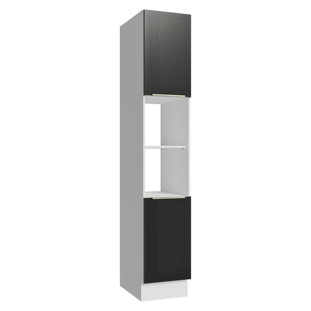 Despensero 40cm 2 Puertas e 2 Nichos Blanco/Negro Lux Madesa