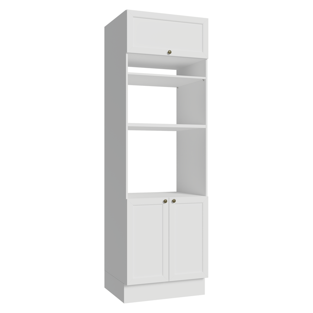 Mueble de cocina para Horno/ microondas 70 x 60 cm 3 Puertas Blanco Vik Madesa