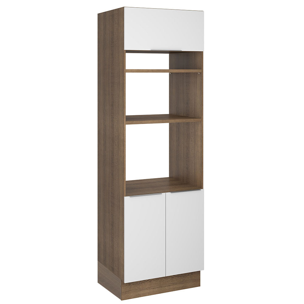 Mueble de Cocina para Horno 70 x 60 cm 3 Puertas Marrón/Blanco Stella Madesa
