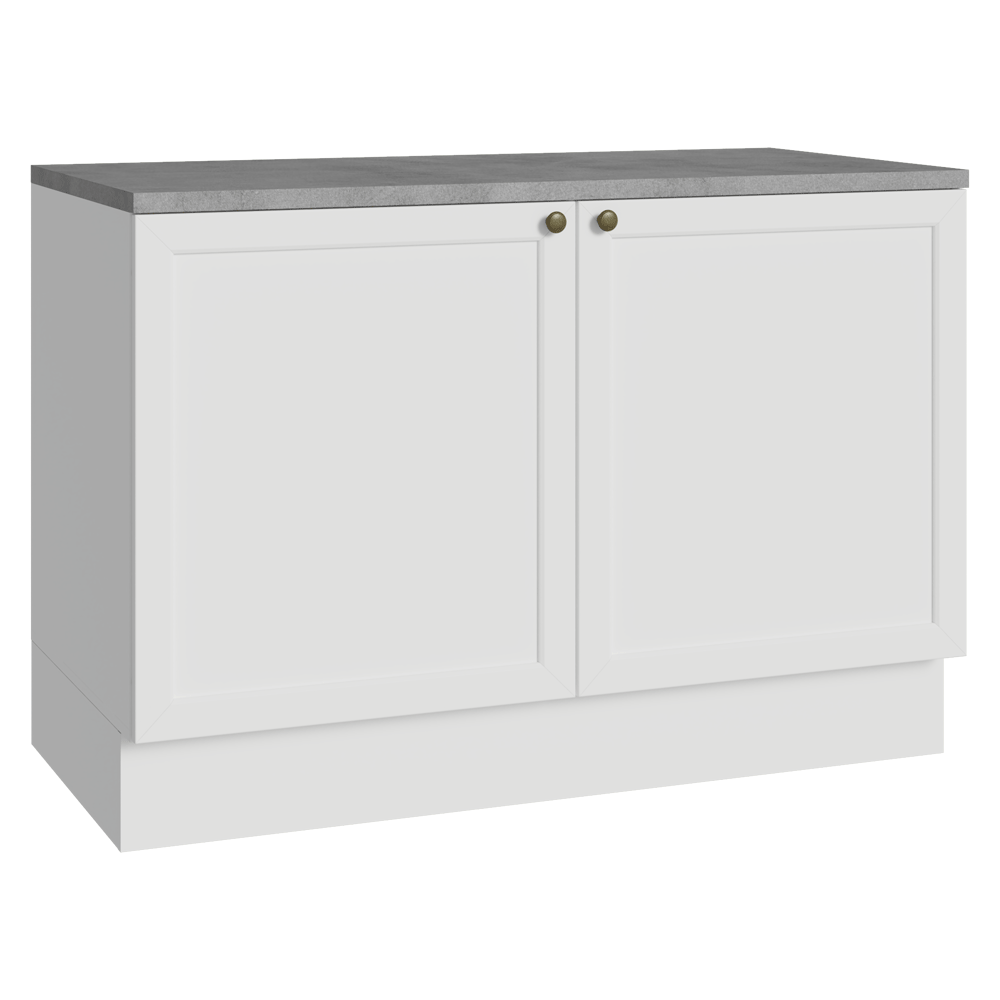 Bajo Mesada de Cocina 120 cm 2 Puertas ( Con Mesada) Blanco Vik Madesa