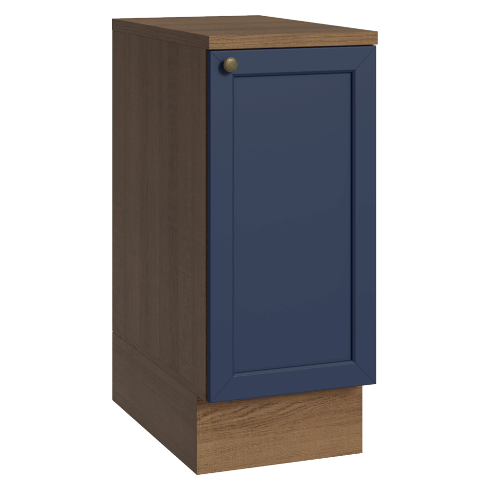 Bajo Mesada de Cocina 35 cm 1 Puerta Marrón/Azul Vik Madesa