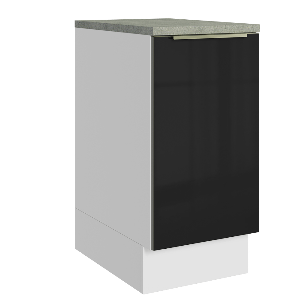 Bajo Mesada de Cocina 40 cm 1 Puerta Blanco/Negro Lux Madesa