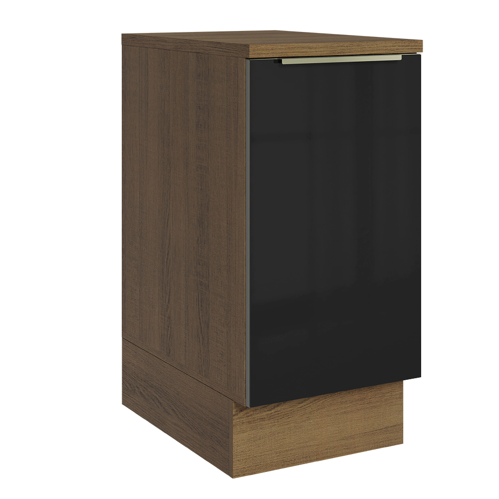 Bajo Mesada de Cocina 40 cm 1 Puerta (Con Mesada) Marrón/Negro Lux Madesa