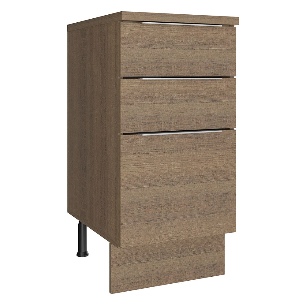 Bajo Mesada Cocina 40 cm 3 Cajones Marrón Stella Madesa