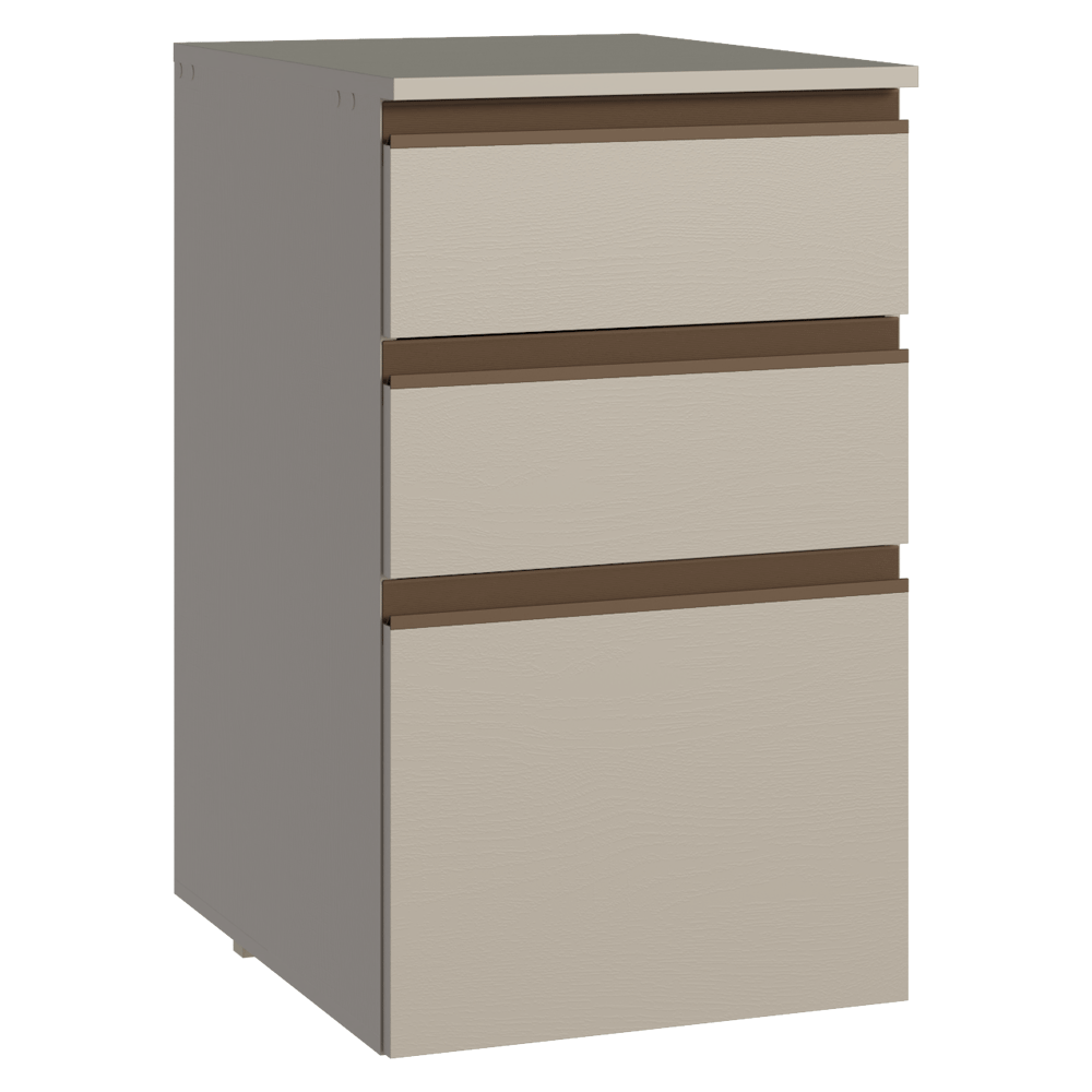 Bajo Mesada 40 cm 3 cajones Flotante Crema Nice